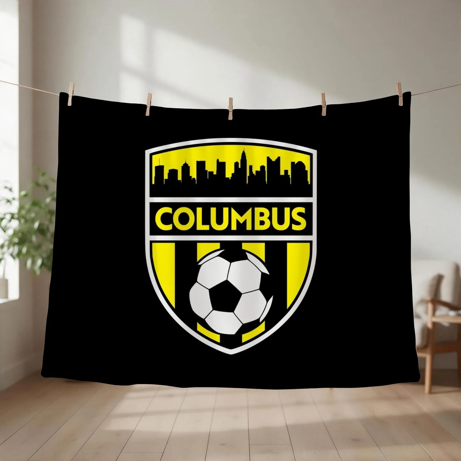 Columbus Soccer Team Crew SC Futbol Fan Throw Blanket couch cozy soft plush fuzzy picnic outdoor blanket
