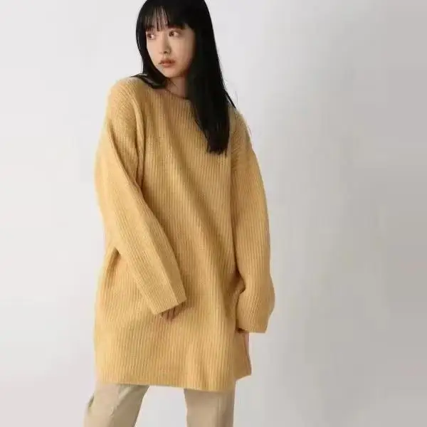 Sweet Sle Long Sve ラウンドネ ミッドレングス セーター レディース トップス 新しい秋冬 Faion LF