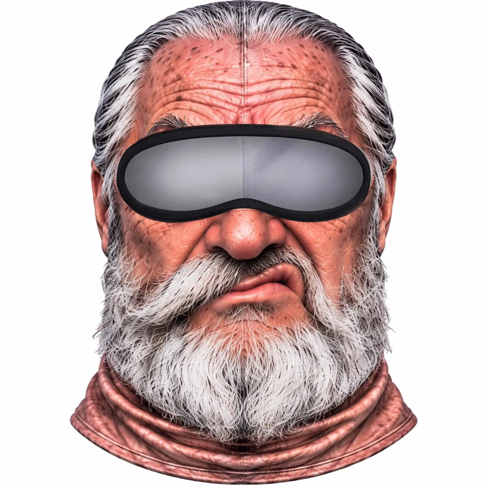 Fun middle aged man printed face mask cycling full face mask skiing face mask party headwear