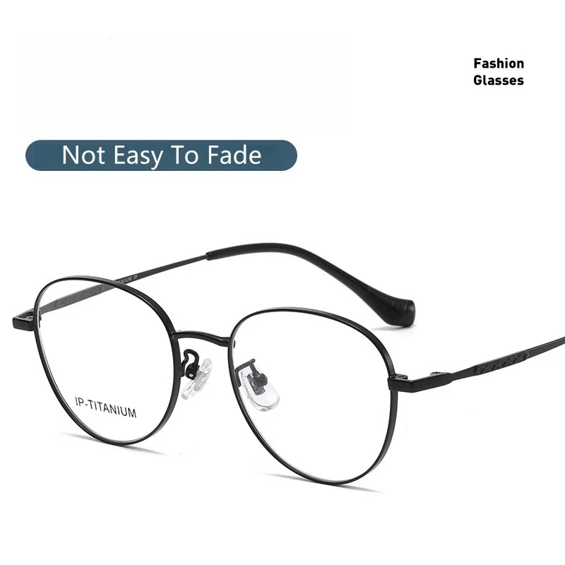 OLLYMURS 새로운 레트로 라운드 순수 티타늄 여성 안경 프레임 패션 간단한 소형 광학 처방 안경 남성 안경