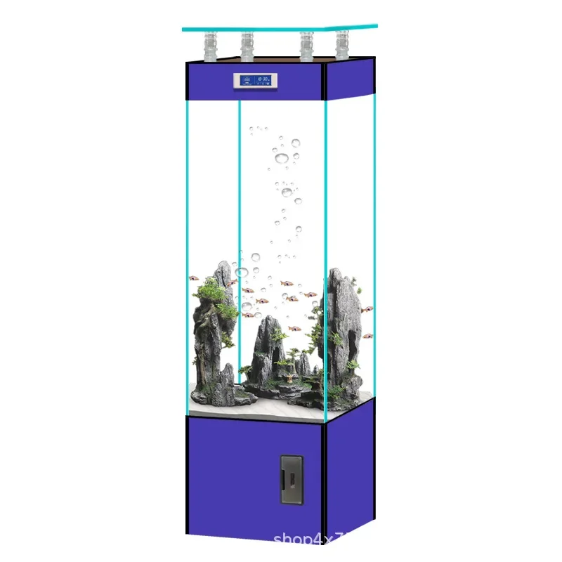 

LH intelligent gold crystal ultra-white glass fish tank household small and medium-sized living room water-free
