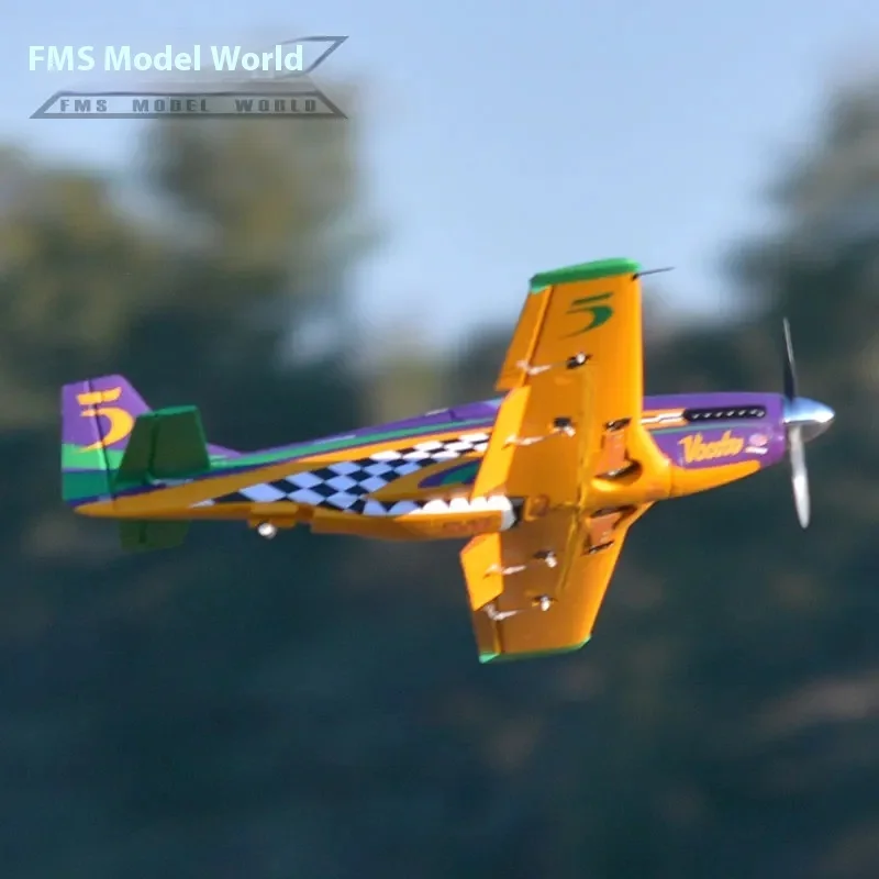 Fms 1100mm P51 V2 máquina de carreras de caballos salvajes 3d deporte Rc modelo de avión de carreras simulación eléctrica avión ensamblado de ala fija