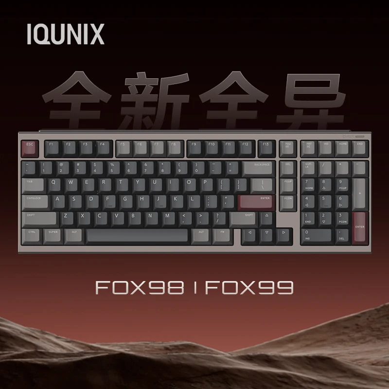 IQUNIX FOX98 FOX99 Mechanical Keyboard CNC Aluminum Shell wired BT 2.4G 3mode Wireless 4000mAh Long Life Battery RGB