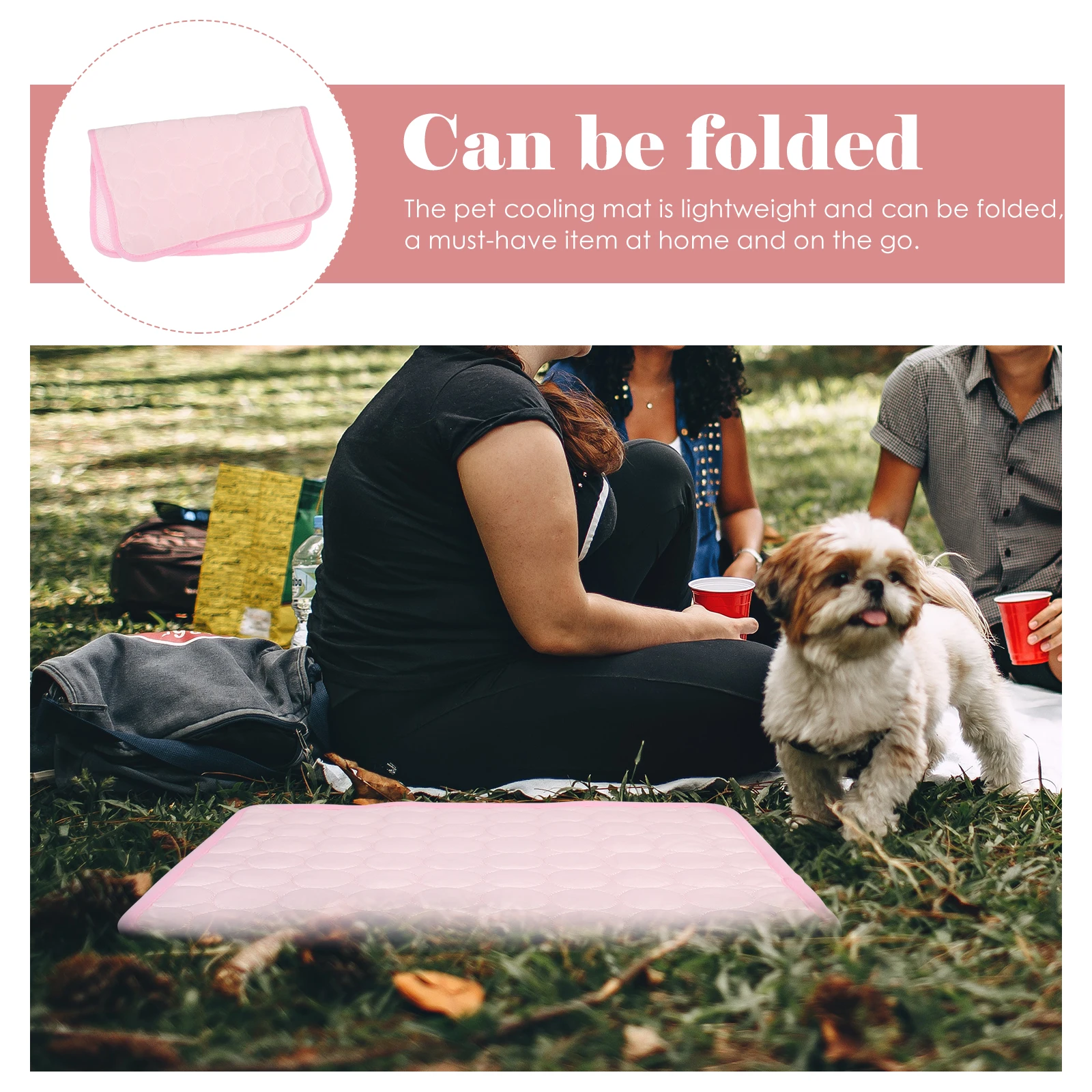 

Dog Pads Pet Ice Mat Portable Cooling Outdoor for Pets Pink Dogs Child