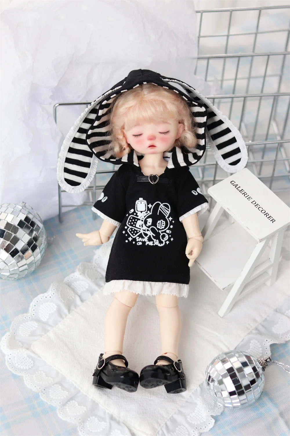 BJD doll clothes suitable for 1/6 size mddmsd Cute Rabbit hoodie clothing set doll accessories (1 points)