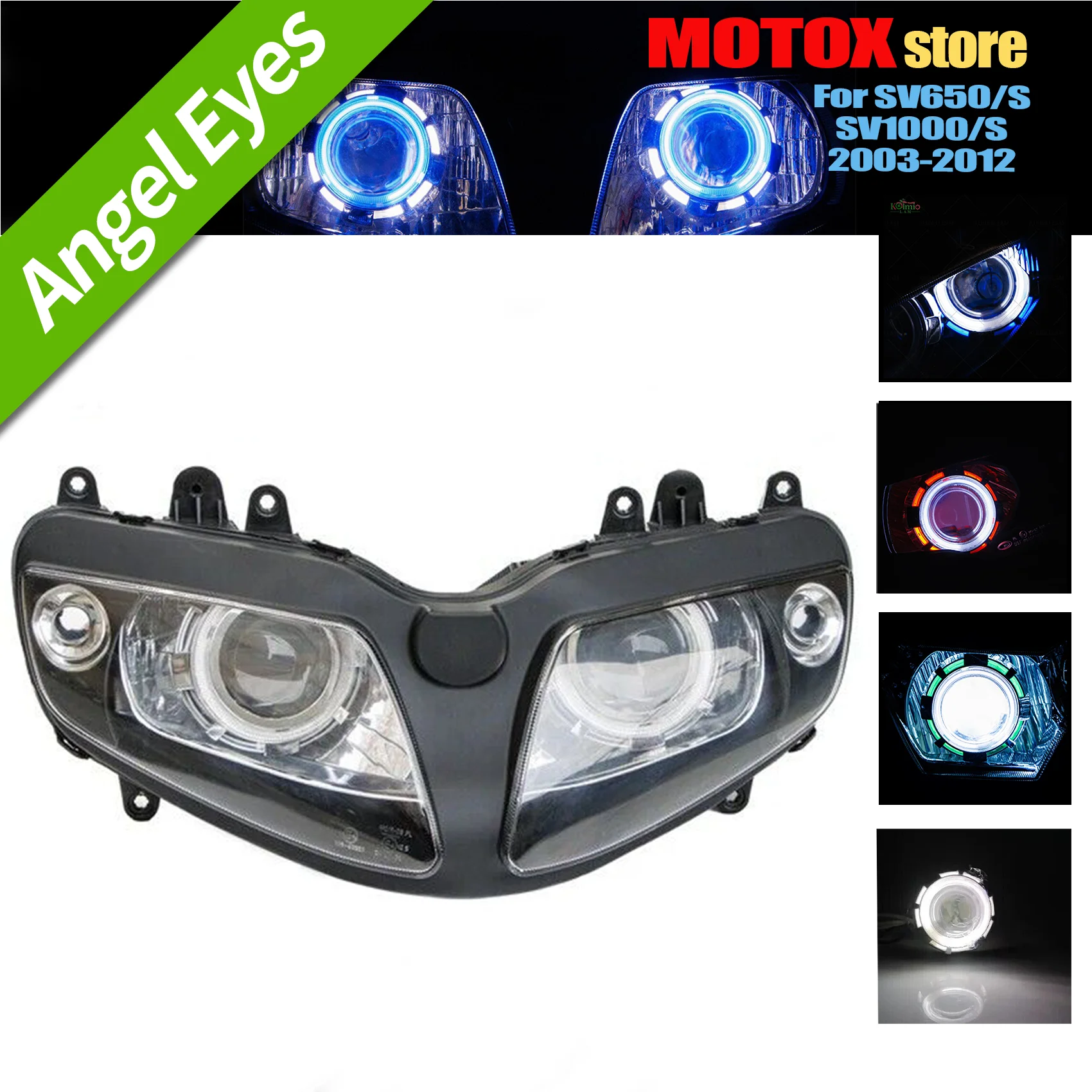 Fit For SUZUKI SV650S SV1000S 2003 - 2012 04 05 06 07 08 09 Motorcycle Headlamp Angel Eyes HID Headlight Assembly SV650 SV1000