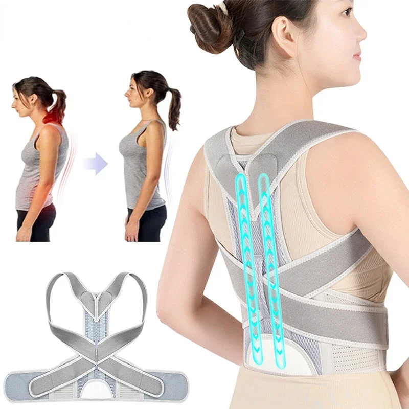 

1Pcs Posture Corrector for Women and Men, Adjustable Back Brace, Breathable Shoulder Support straightener, Providing Pain Relief