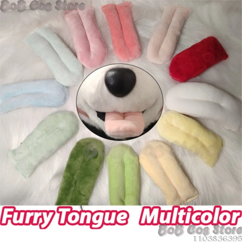 Furry Kig Fursuit Kigurumi Cosplay Animal Multicolor Tongue Accessories Furred Costume Prop Gift Holloween Roleplay Customized