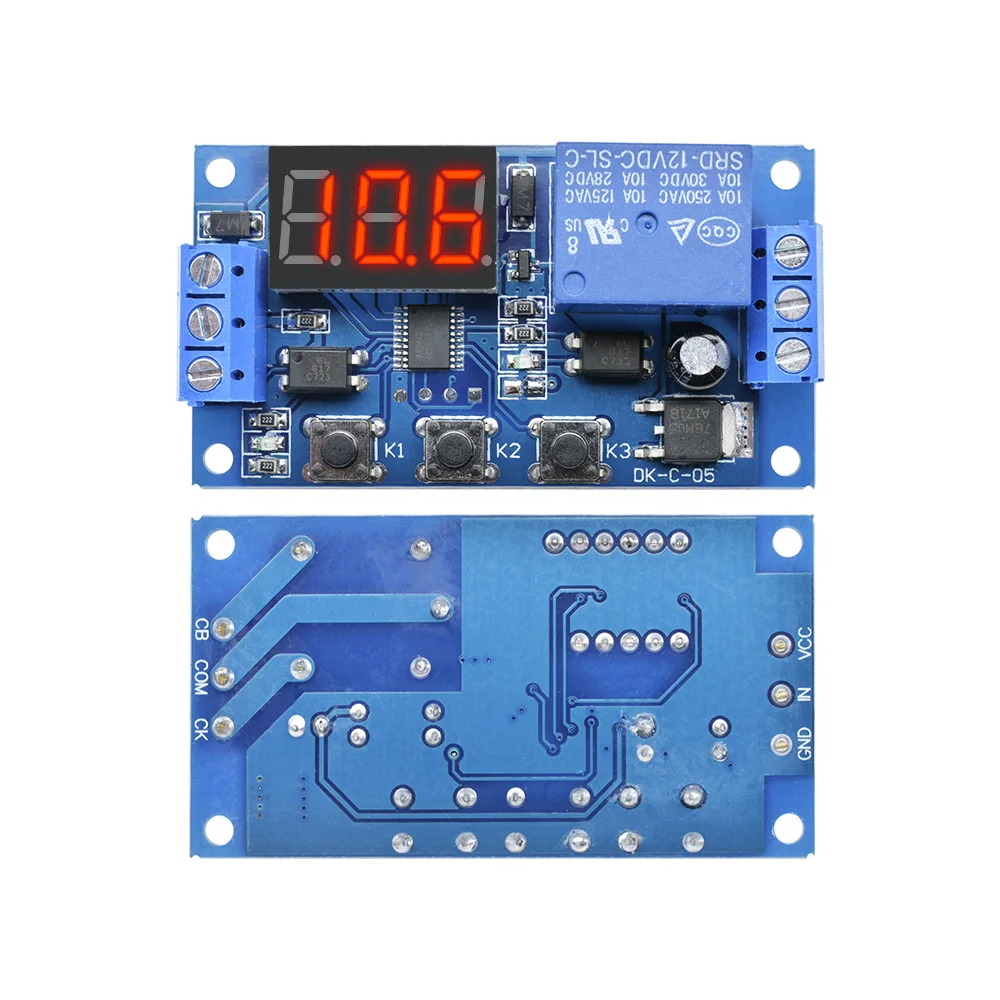 DC 12V Digital Tube LED Digital Time Delay Relay Trigger Cycle Timer Delay Switch Circuit Board Timing Control Module