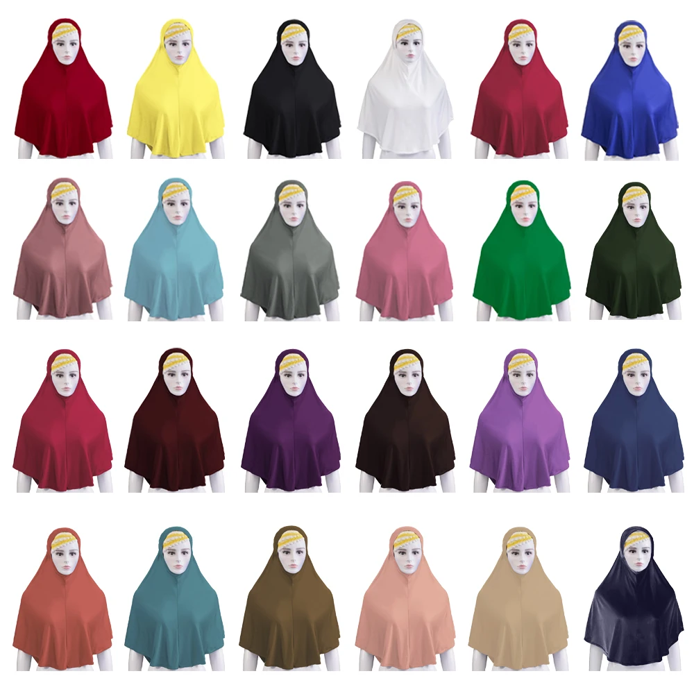 

Women Cotton Muslim Hijab Islamic Scarf Arab Shawls Headwear Instant Hijabs One Piece Amira Headscarf Hat Khimar Ready To Wear