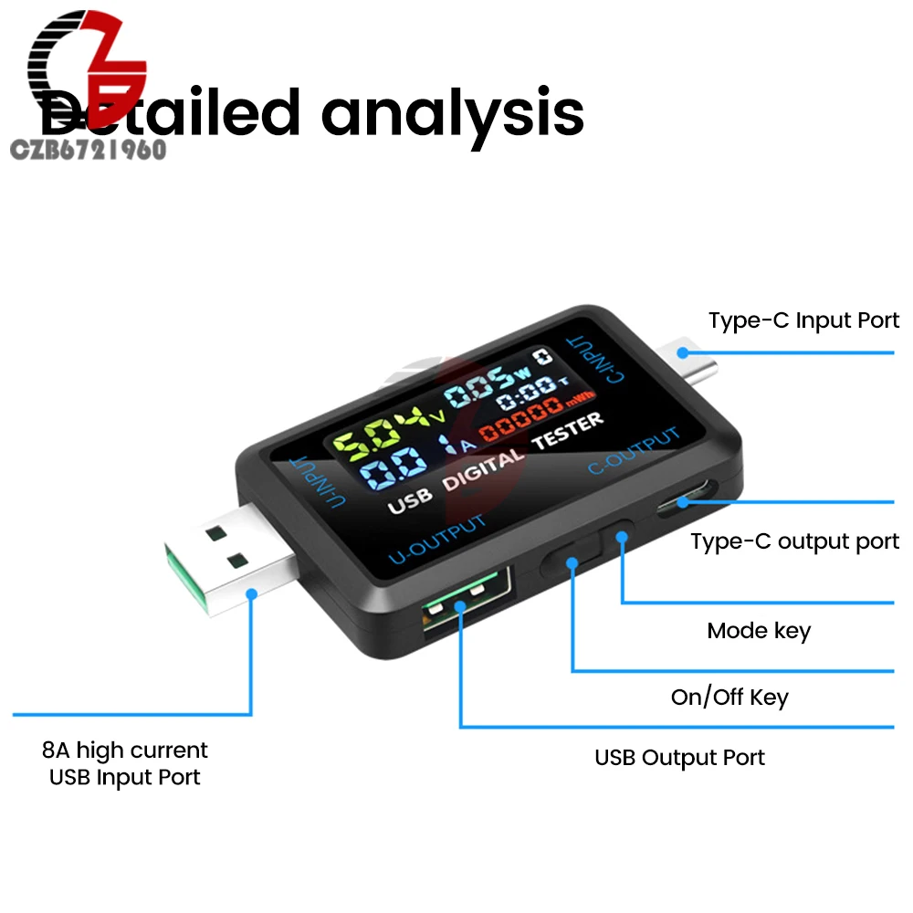 10 in 1 USB Tester DC Digital Voltmeter Amperimetro Current Voltage Meter Volt Ammeter Detector Power Bank Charger Indicator