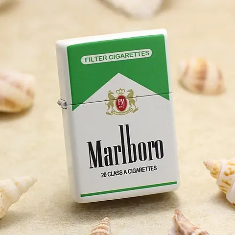 Encendedor de muela Marlboro, etiqueta verde de pintura blanca, etiqueta roja, selección multicolor, regalo para hombres al por mayor