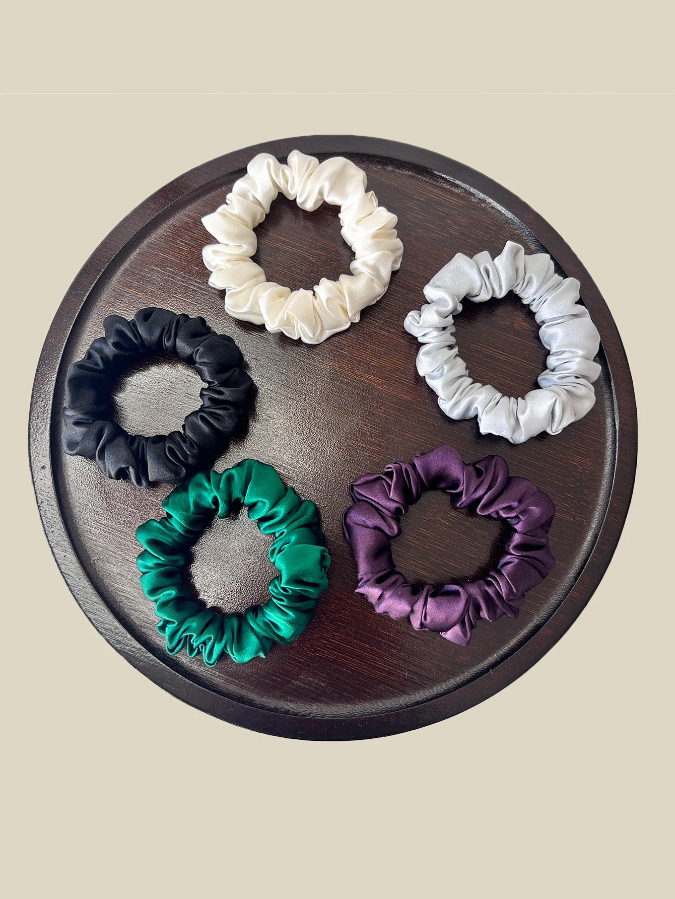 

4-Pack Women's 100% Mulberry Silk Hair Ties, High Elasticity Women's Hair Bands