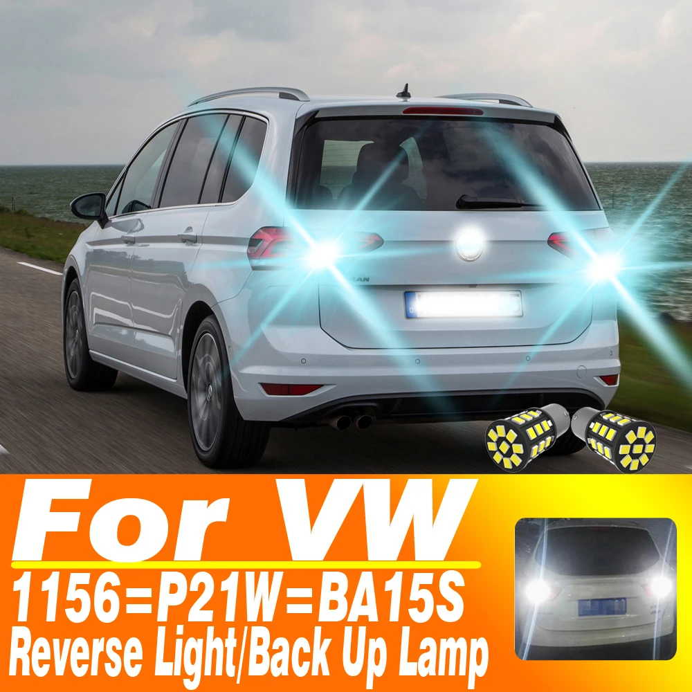 2pcs LED For VW Passat B5 B5.5 B6 CC Golf mk3 mk4 mk5 mk6 3 4 5 6 Polo 6n 6r 9n Touran Reverse Light Bulb Lamp P21W BA15S Canbus