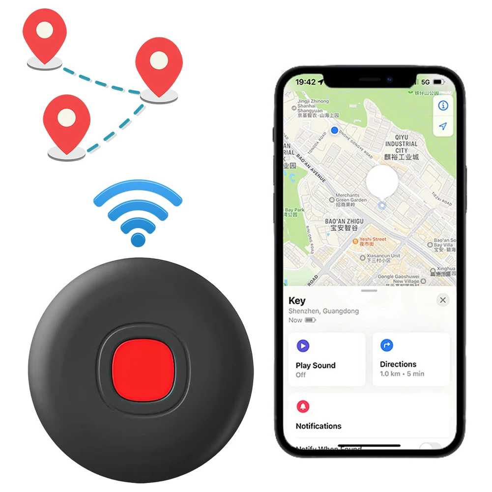Pour Android Tracker Tag GPS Tracker Anti-perte localisateur d'articles étanche détecteur d'articles pour clés sacs bagages et plus encore