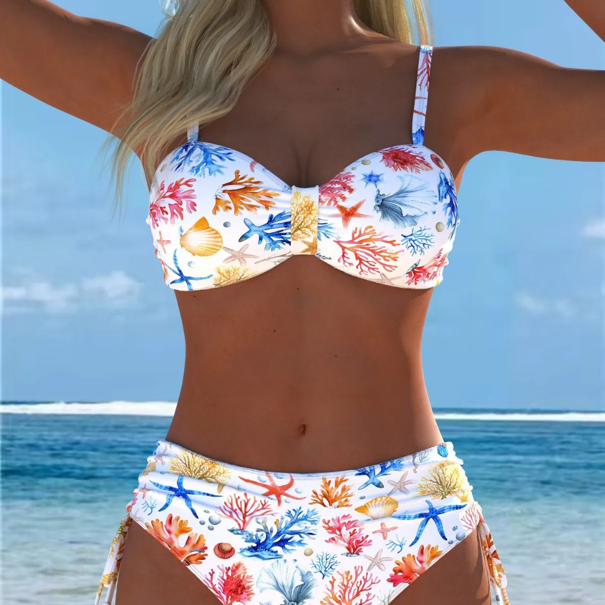 Split print slim bikini suit swimsuit female sexy  Tankini Swimsuits Women Bathing Suit biquini trikini