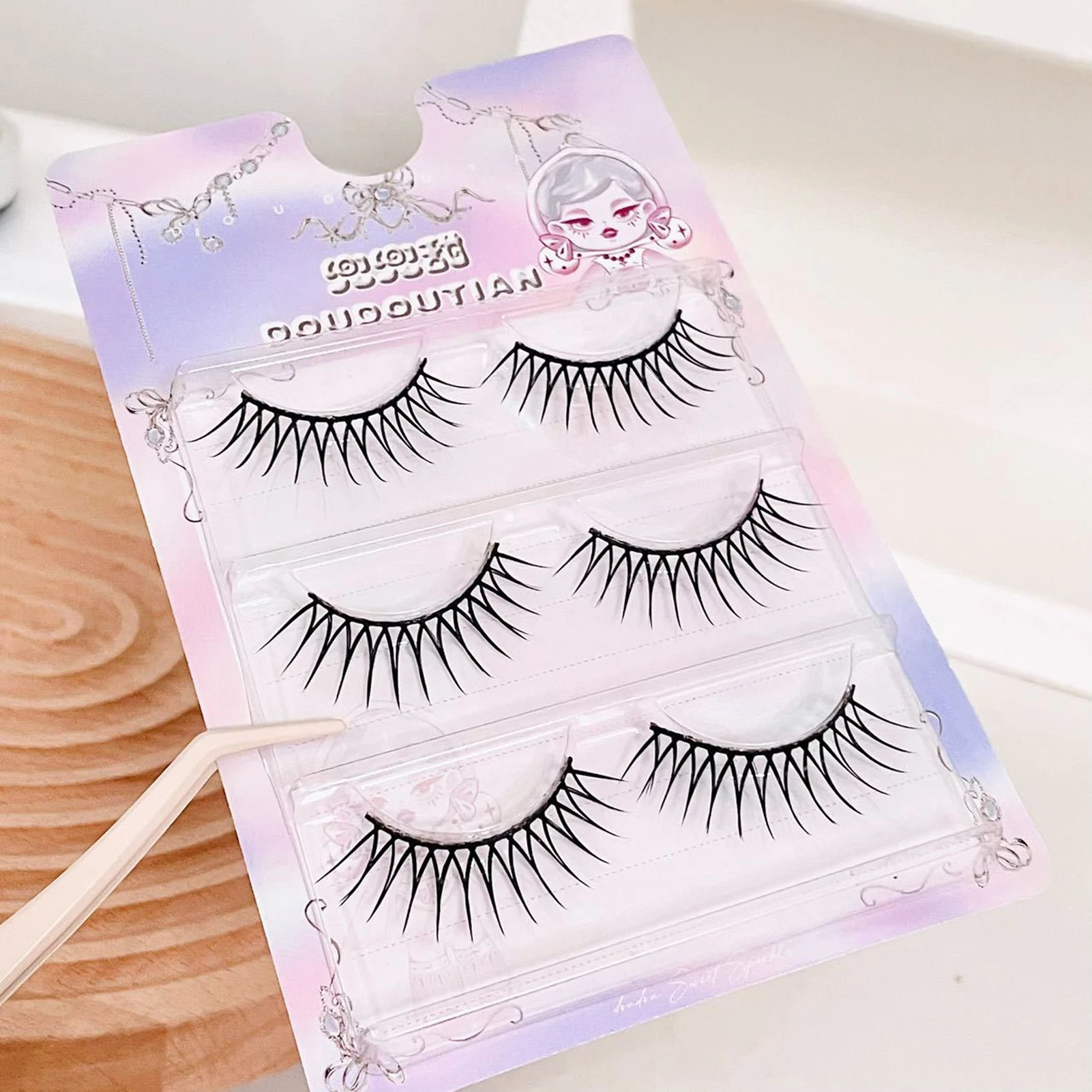 Piekerige Strip Wimpers DIY Cosplay Valse Wimpers Koreaanse Stijl u-vorm dagelijkse wimper Ultralight Natuurlijke Look nep wimperbenodigdheden