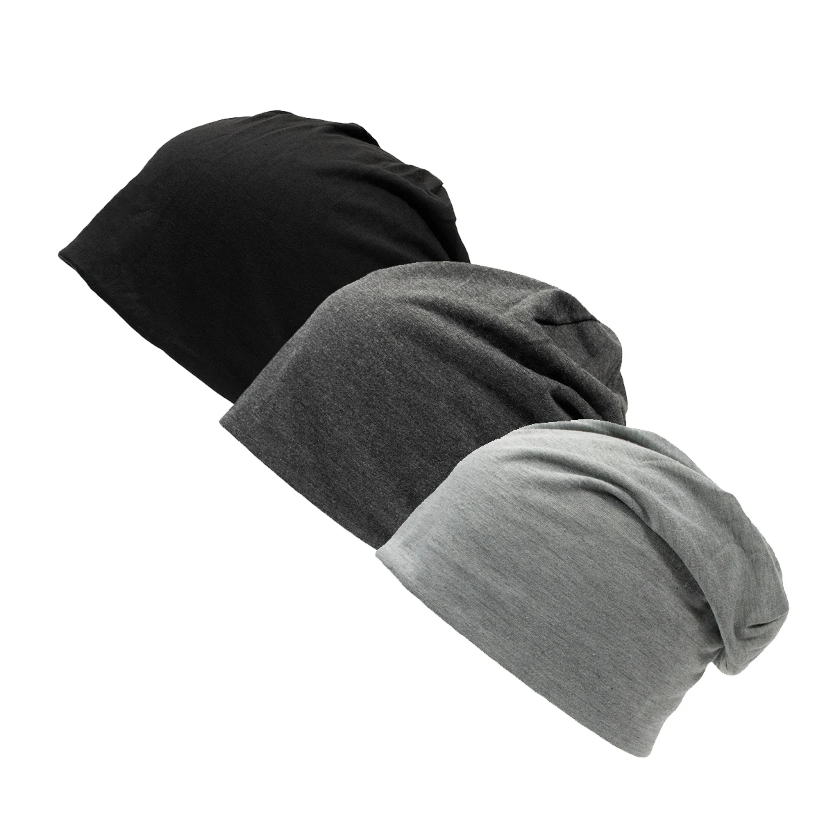 3pcs Unisex Beanies for Adult Solid Color Pullover Hat Turban Chemotherapy Cap