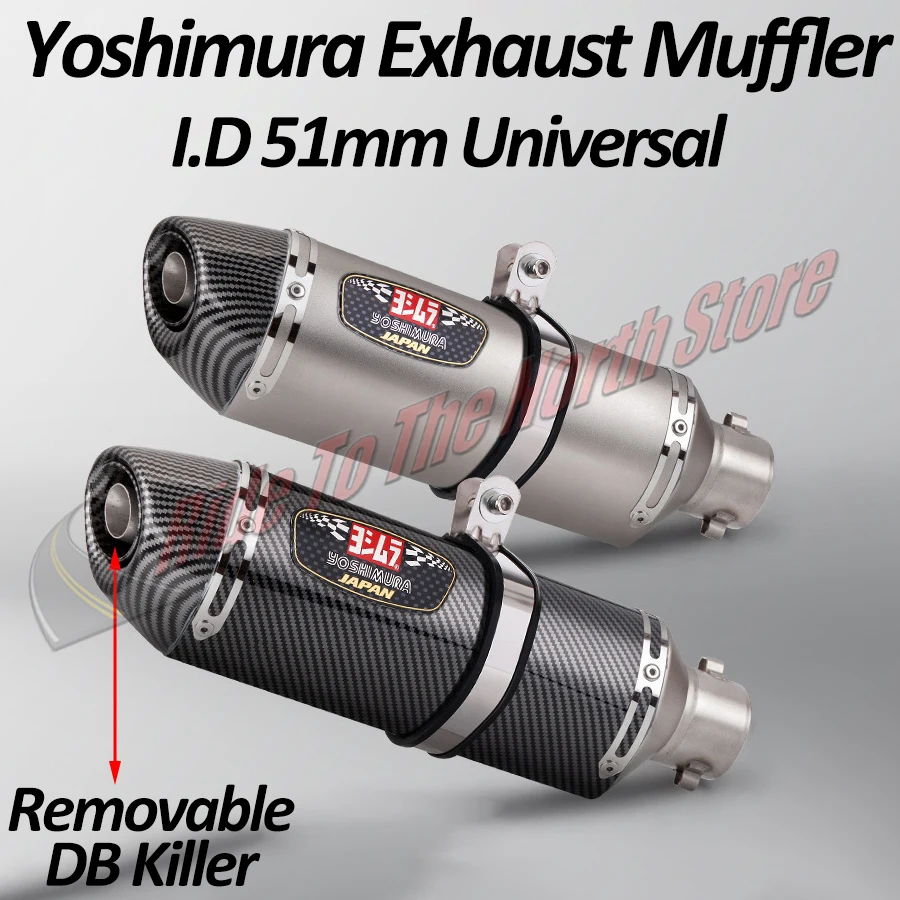 

Yoshimura Exhaust Pipe DB Killer For 250NK 800NK 450SR CBR300 CBR400 CB400X CBR650R Ninja400 ZX4RR MT07 R3 Etc ID 51mm Universal