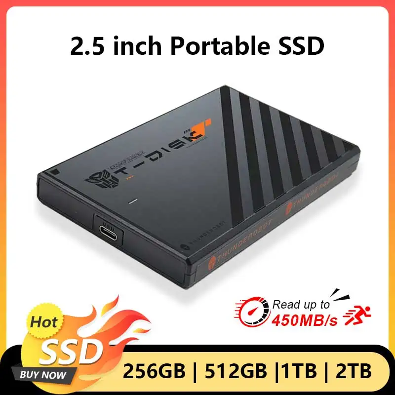 Portable SSD 2.5'' External Hard Drive Disk 256GB 512GB 1TB 2TB USB3.1 Type C IP Model Storage Compatible for PC/Mac/Desktop