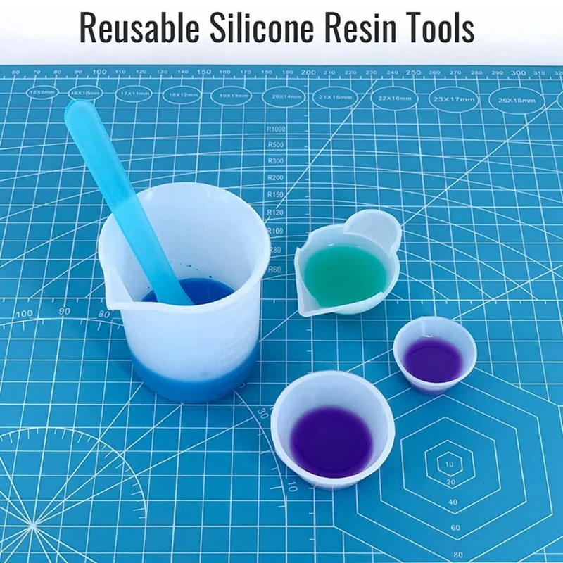 Epoxy Resin Mixing Tools Kit 36Pcs Reusable Soft Silicone Resin Tools Supplies Measuring Cups