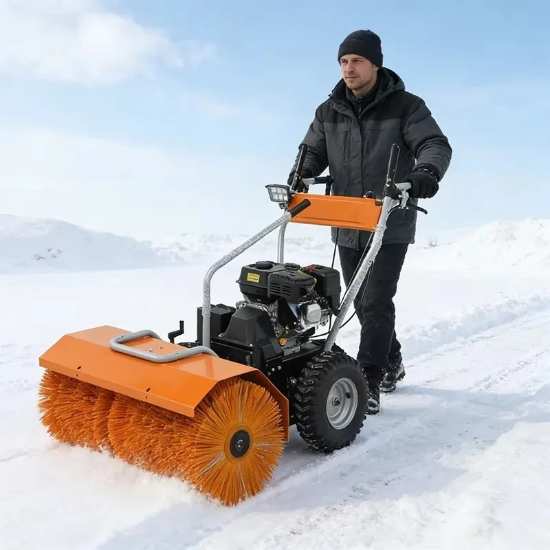 Hand Push Type Handheld Engine Self-powered Multifunctional Snow Blower Snow Sweeper Road Sweeper Snow Plow