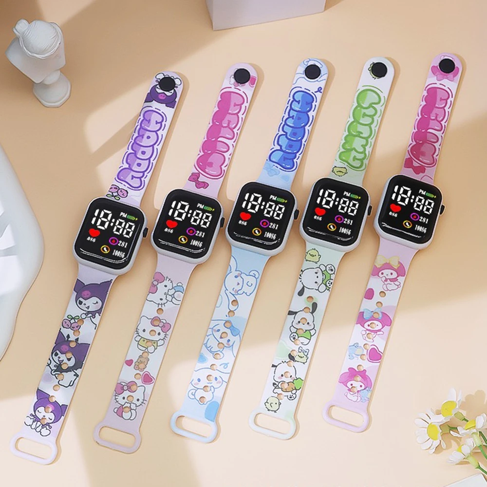 New Hello Kitty Children Watches Girls Children's Electronic Sport Watch Fashion Digital Watch Women Student Christmas gift