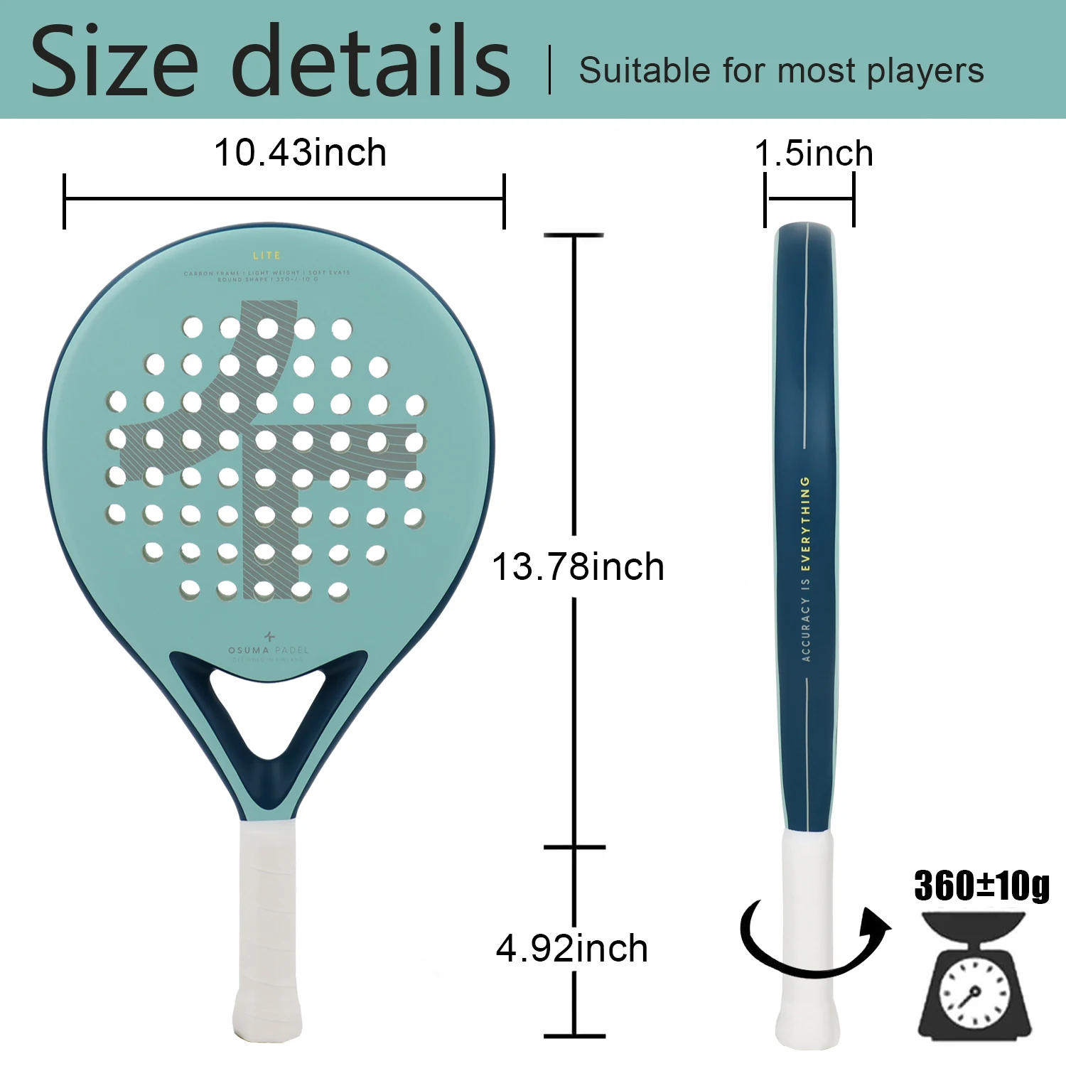 Mens Tennis Padel Racket Carbon Fiber Paddle Rackets with EVA Memory Paddle Tennis Racquet Paddle Shovel