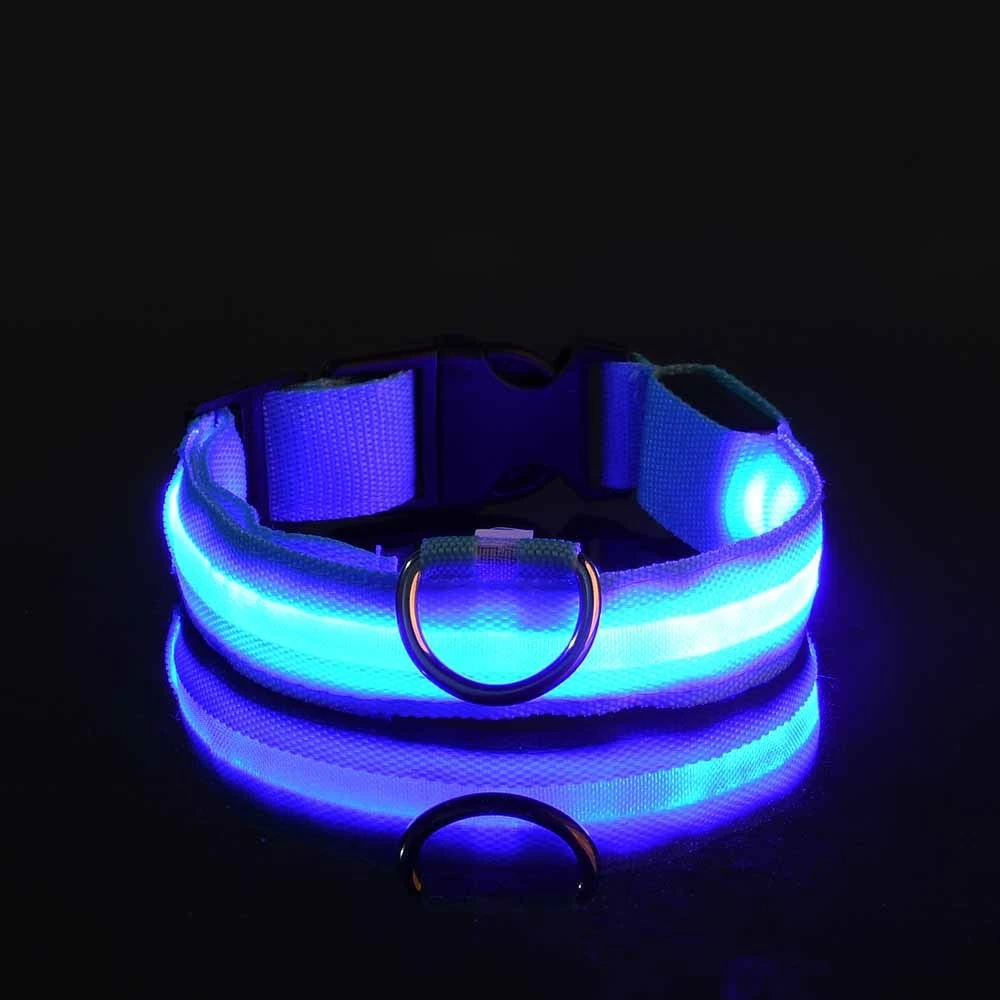 Dog Collar Light LED Night Safety Flashing Glow in The Dark Pet Dog Leash Pet Dogs Luminous Fluorescent Dog Accessories Collar