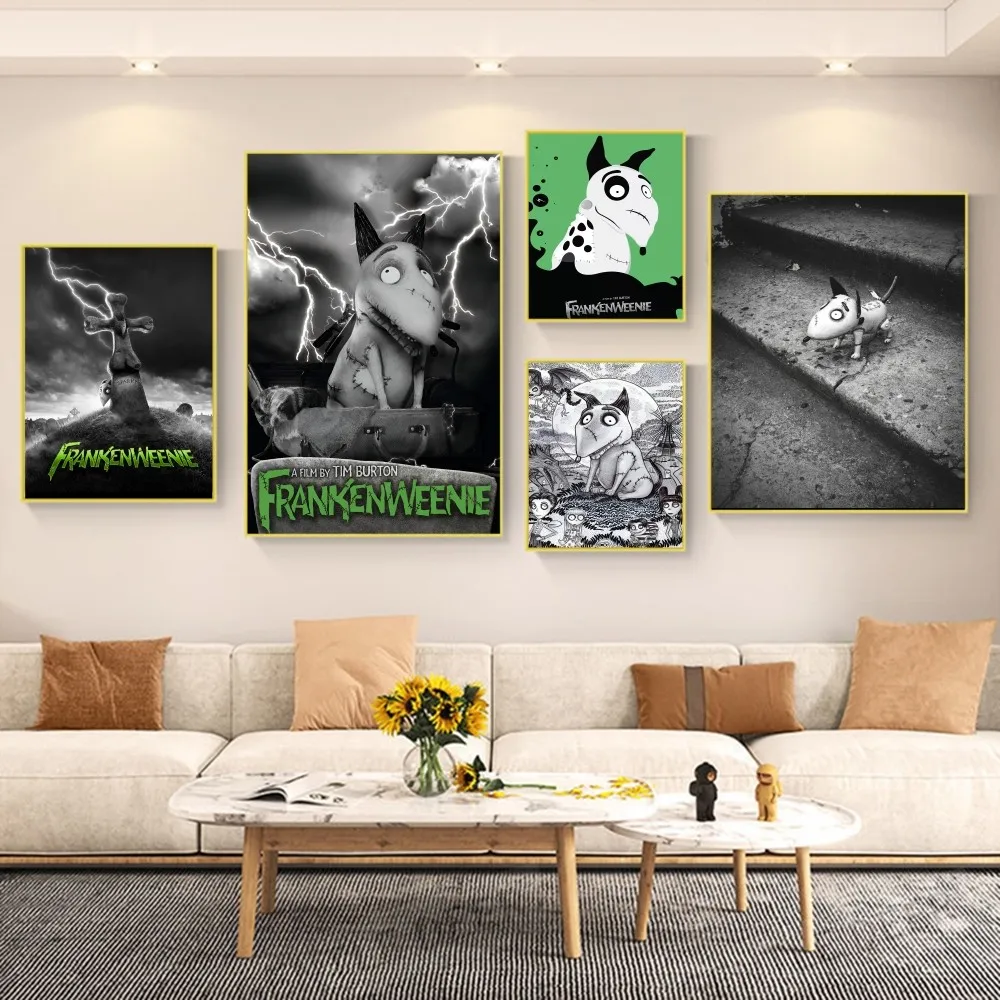 F-Frankenweenie movie Poster Anime Posters Sticky Vintage Room Home Bar Cafe Decor Kawaii Room Decor