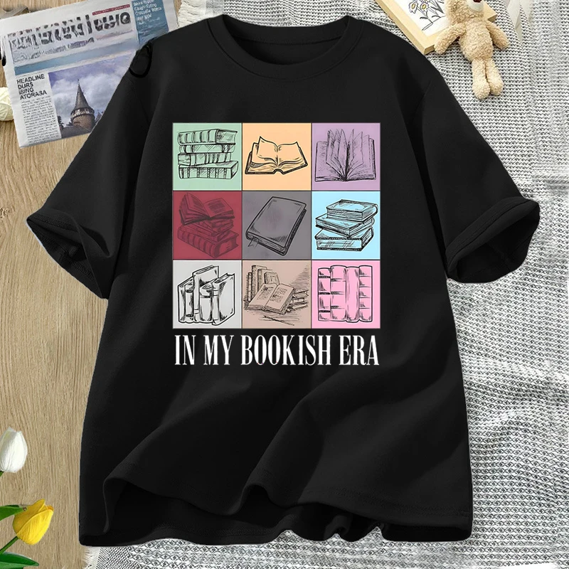 In My Bookish Era T-shirt Retro Romance Smut Reader Graphic T-shirts Book Lover Bookish Summer Lady Clothes Unique Tops T Shirt