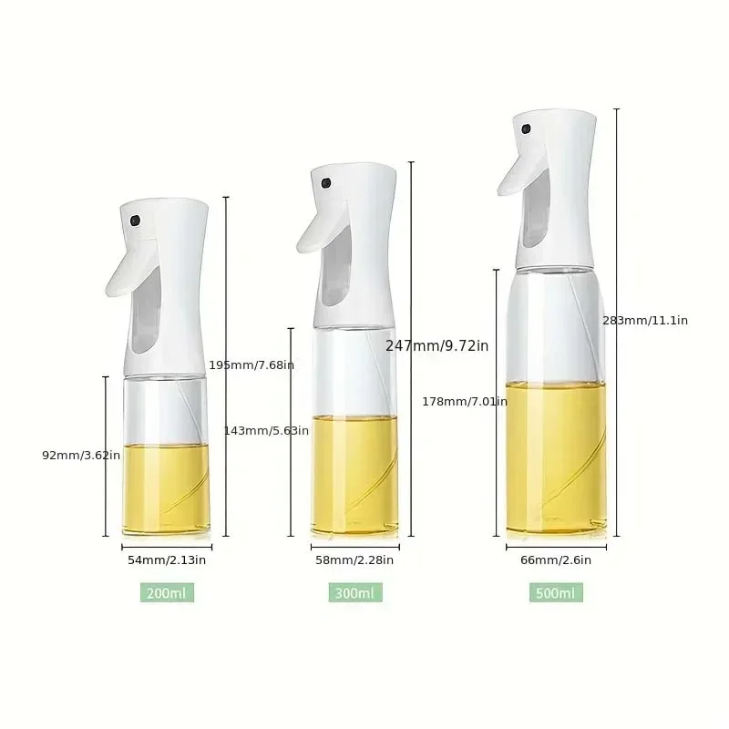 200ML~500ML Oil Spray Bottle 2in1 Oil Sprayer for Olive Oil Kitchen Spray Bottle Dispenser for Cooking Kitchen Restaurant Bottle