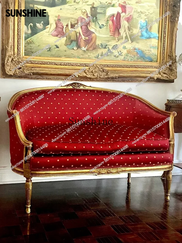 

Solid wood carving flower old leisure sofa fabricX