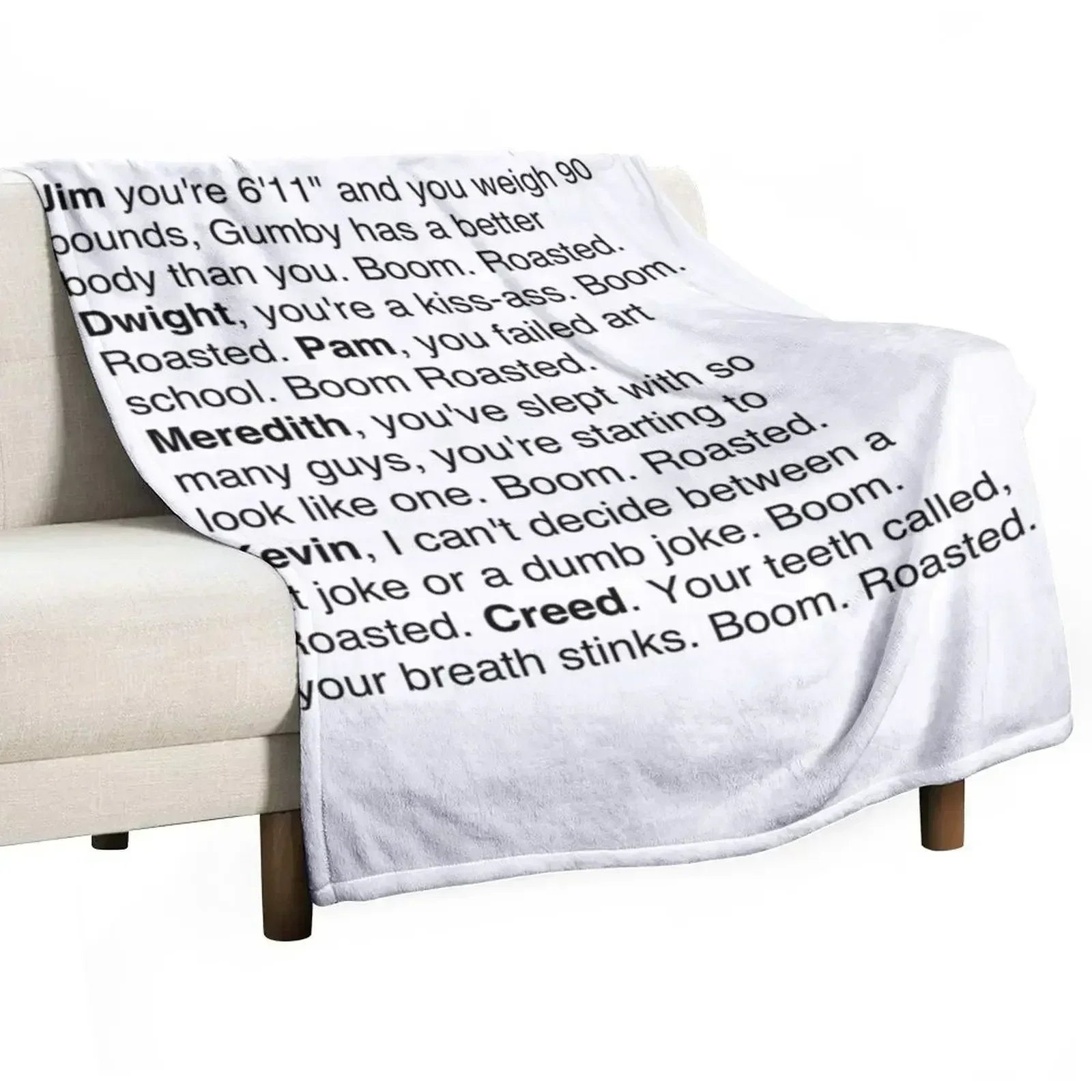 Boom Roasted - The Office Throw Blanket Flannels Designers Hairy Heavy Blankets