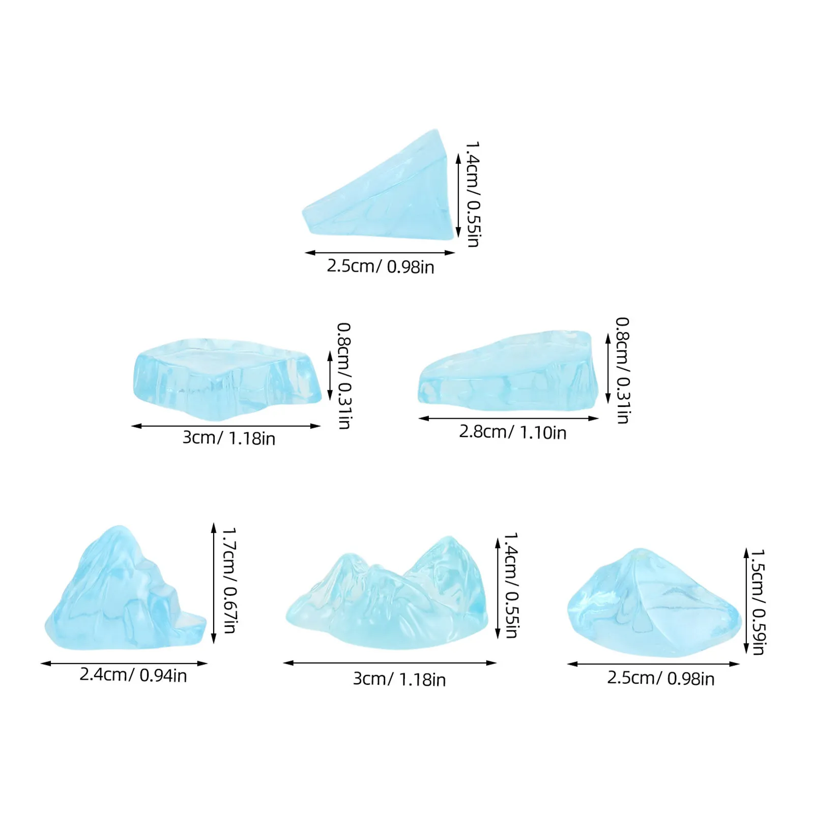 36pcs Resin Glacier Model Miniature Iceberg Figurines For Sand Table Fairy Garden Winter Scene Micro Landscape Decoration