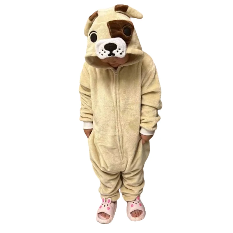 

Kids Children Onesies Pekingese Dog Kigurumi Pajamas For Girls Boys Pijamas Flannel Cartoon Bodysuit Birthday Cosplay Costume