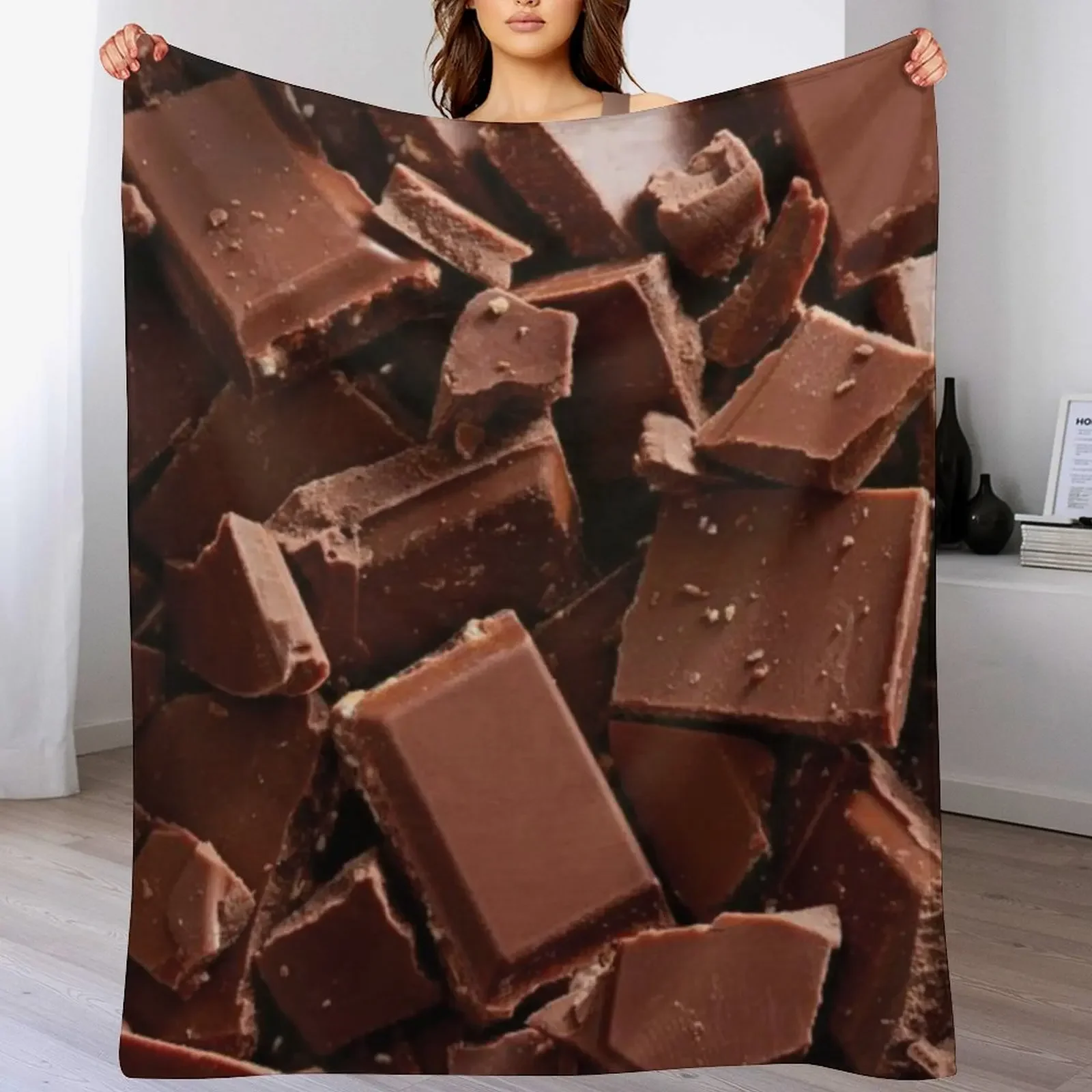 

Chocolate Pieces Pattern Throw Blanket Travel Loose christmas gifts Cute Plaid Blankets