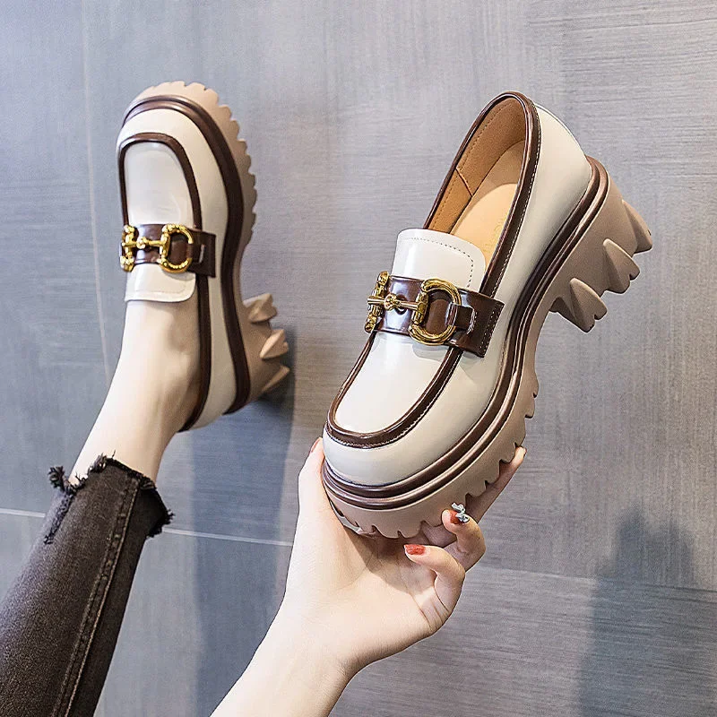 Women\'s Platform Shoes Loafers New Mary Jane Shoes Women\'s Japanese Retro Soft-soled Girls Thick-soled High-heeled Shoes