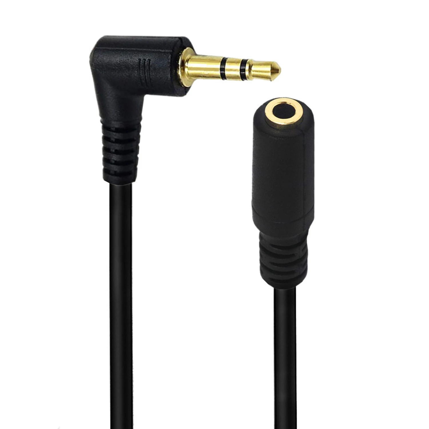 1pc ゴールド 3.5 ミリメートル 3 極 TRS 直角オーディオステレオオス 3.5 ミリメートル 3 極メス延長ヘッドフォンアダプタコネクタケーブル