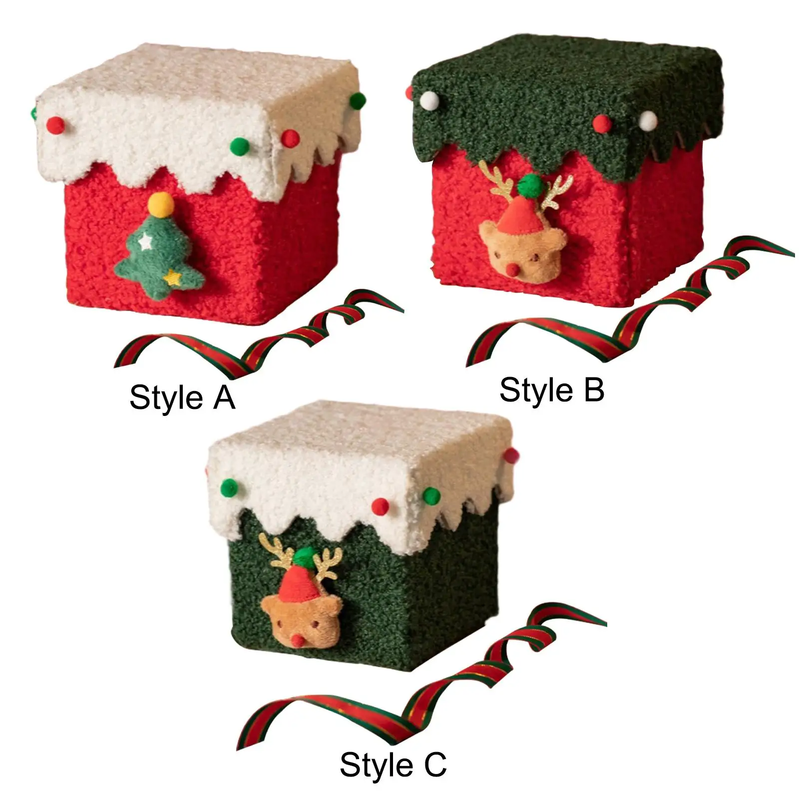 Caja de regalo de noche de Navidad con soporte de tapa DIY para galletas de fiesta temática navideña