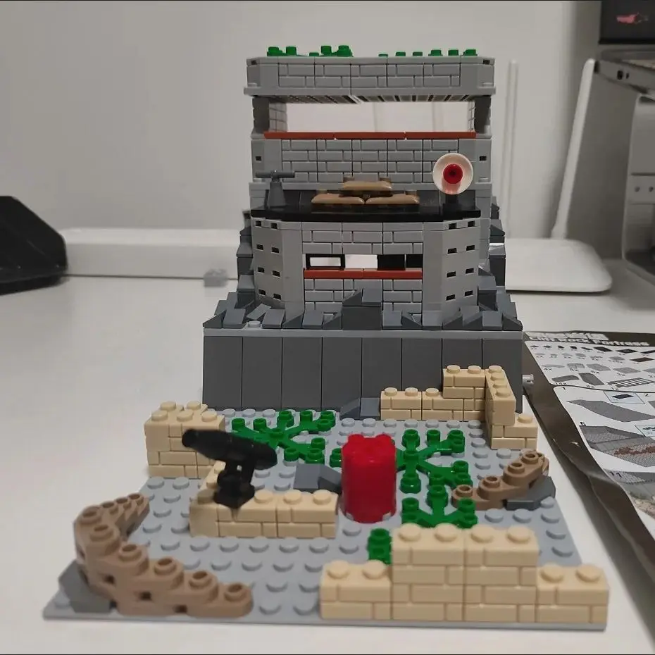 WW2 Trench Bricks Battlefield Bunker Military War Blockhouse Building Blocks Set Toys For Children Adults Gift Assembled