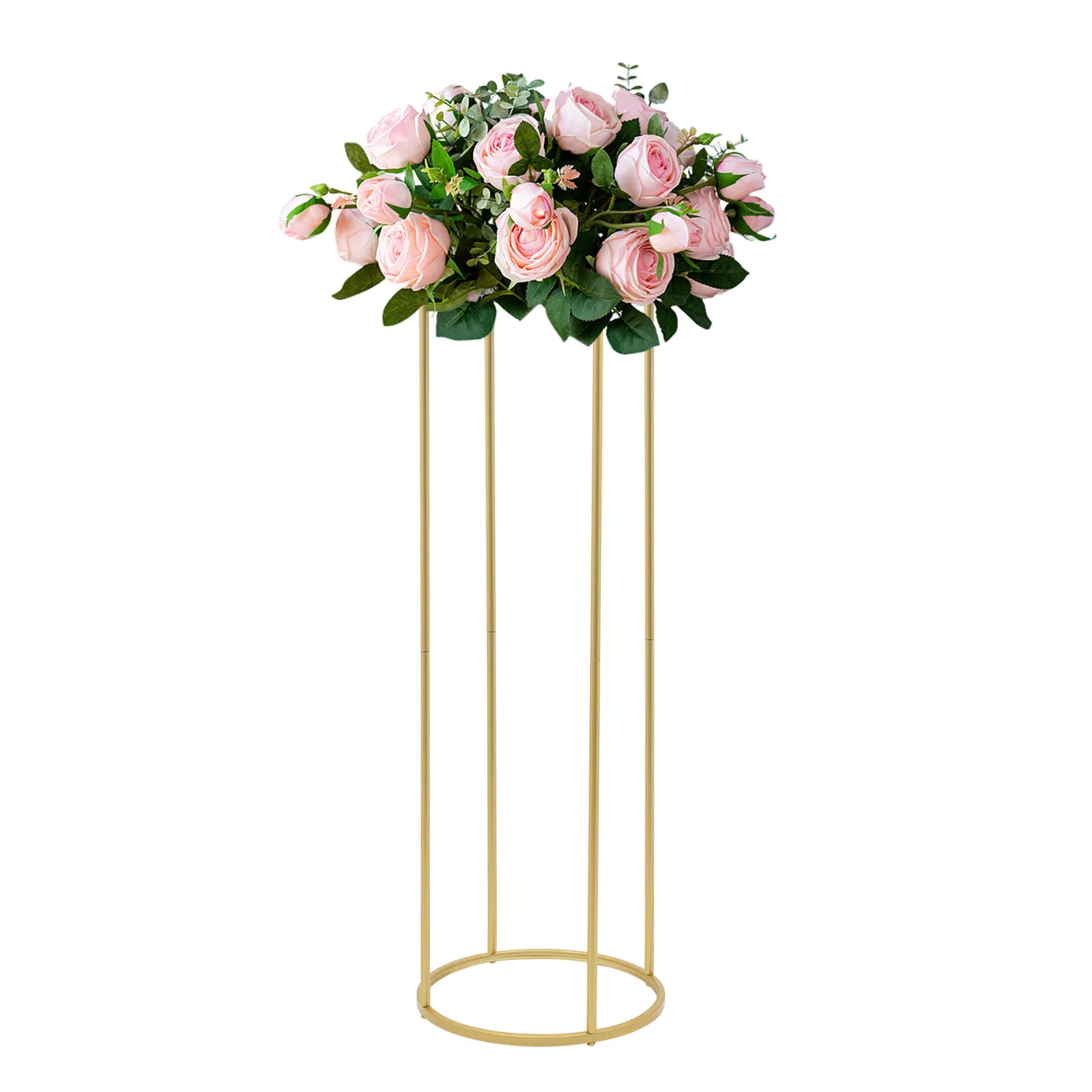 60/80/100cm Height 10 Pcs Wedding Flower Stand Vase Column, Cylindrical Flower Vases Display Rack for Wedding Party Road Leads