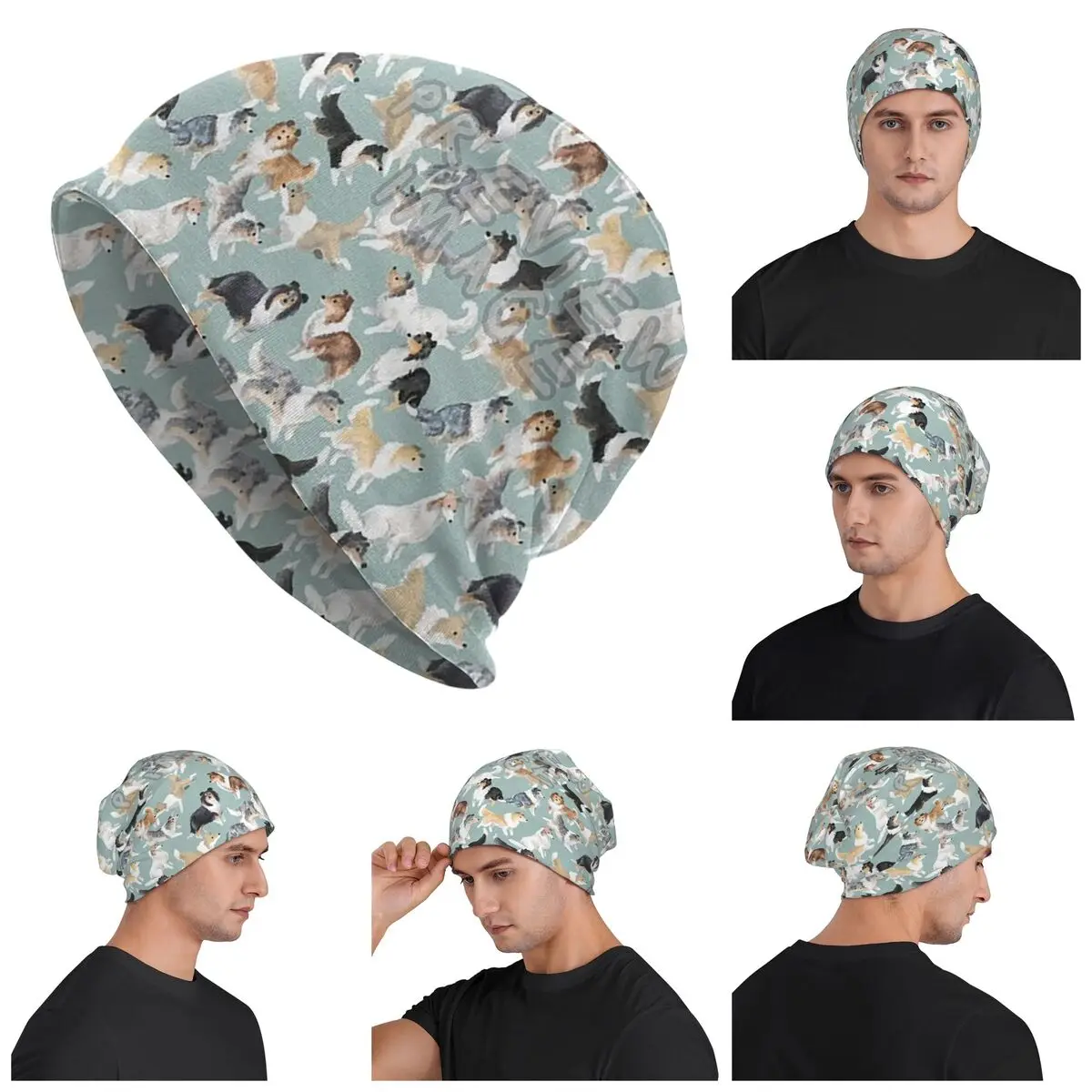 

The Rough Collie Warm Knitted Cap Fashion Bonnet Hat Autumn Winter Outdoor Beanies Hats for Men Women Adult