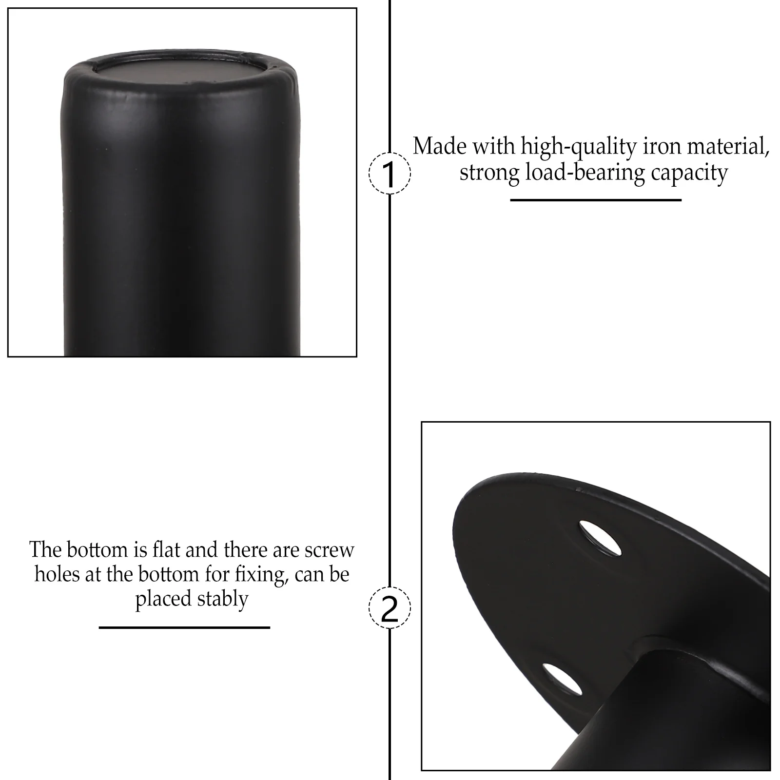 

1 pc Speaker Iron Bottom Stand Base Black Mounting Bracket Strong Load-bearing Flat Bottom Screw Holes Stable Placement Speaker