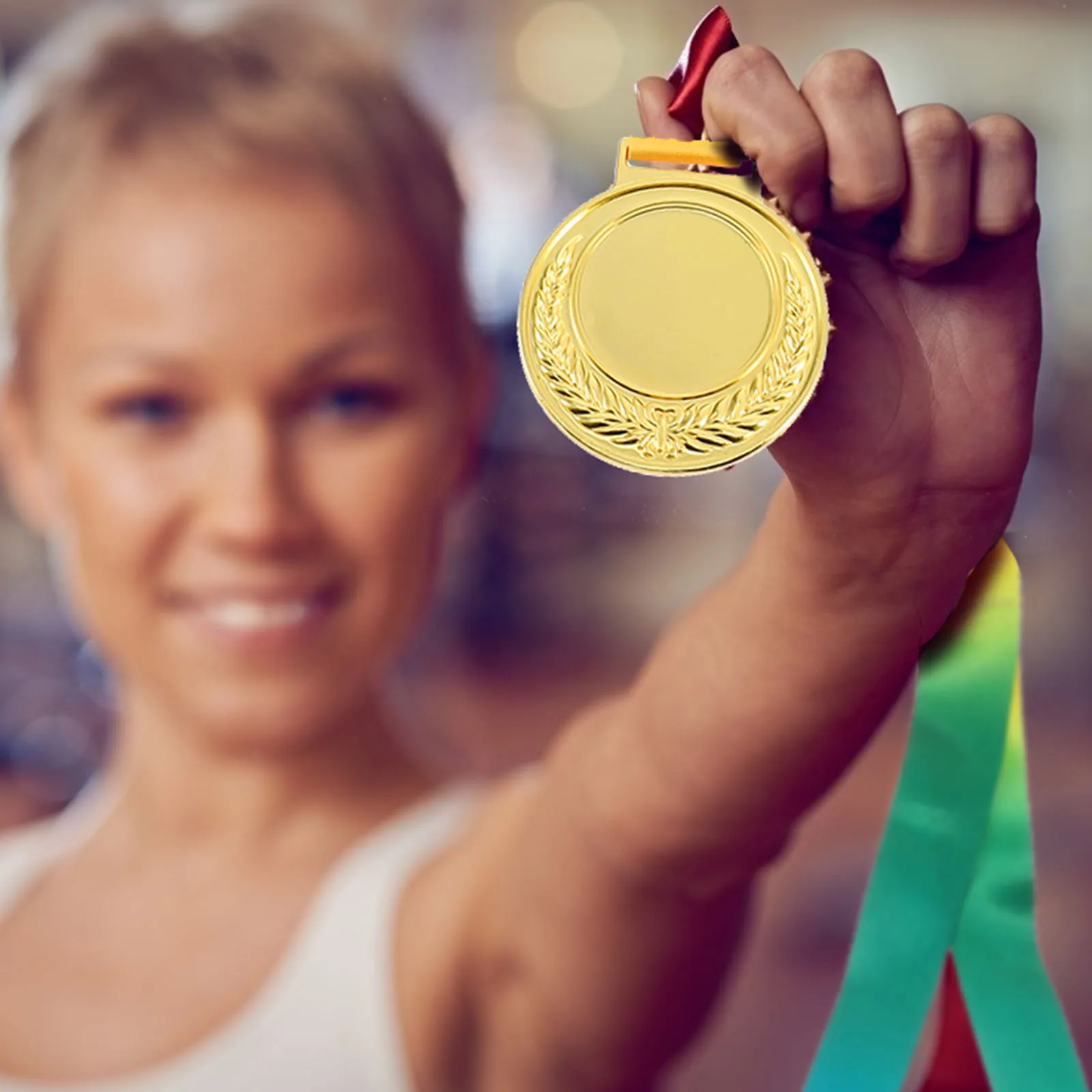

3pcs Gold Silver Bronze Medal Set Award Metal Winner Competition Ribbon Prizes Sports Badges