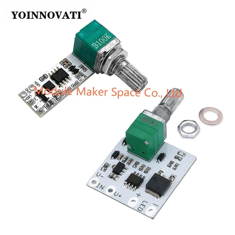 LED Constant Voltage Dimmer Module - Stepless Rotary Knob Dimming Controller for Desk Lamps, Live Streaming Fill Lights
