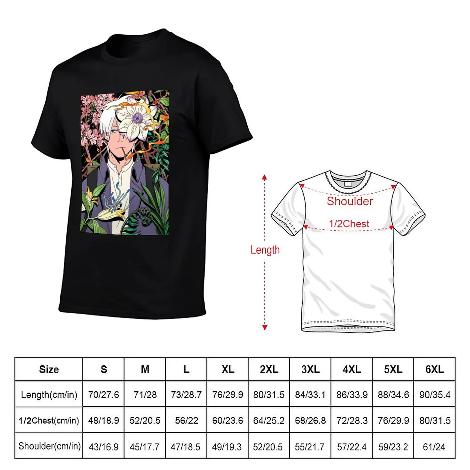 Music Retro Anime Tv Mushishi Series Cute Graphic Gift T-Shirt vintage animal prinfor boys black t-shirts for men