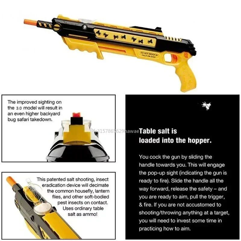 Pistola de sal apontada a laser atualizada para adultos, mosca e mosquito assassino, voar, jogo de tiro, brinquedo plástico, novo, 4.0, 2024