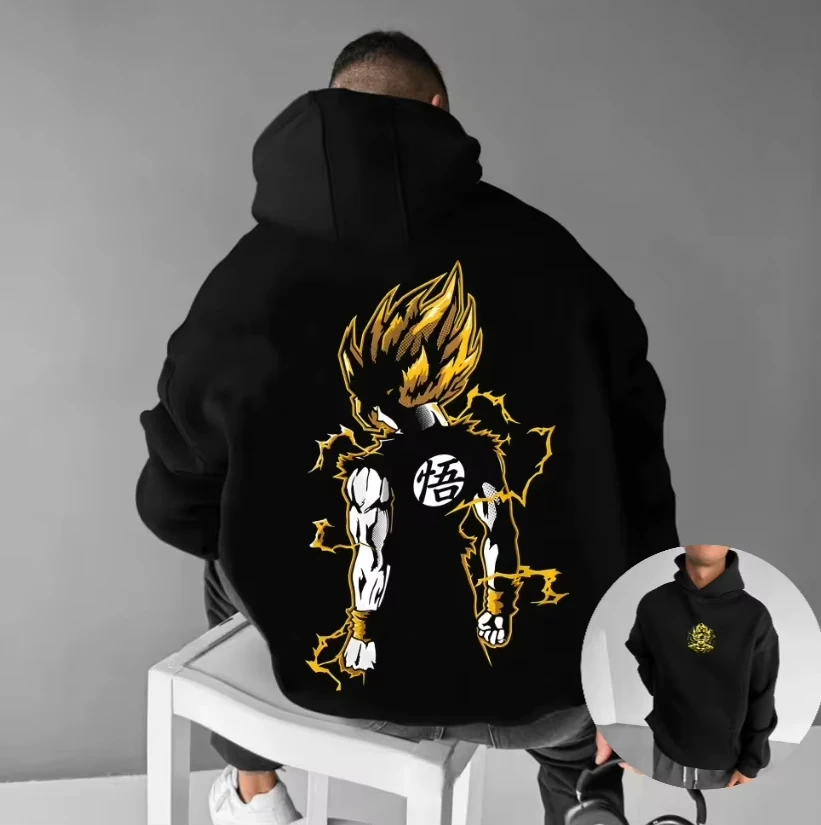 Anime-Hoodie Dragon Ball Harajuku 2025, neue Streetwear-Herren-Herbst- und Winter-Kapuzenpullover, übergroße Damen-Langarm-Unisex