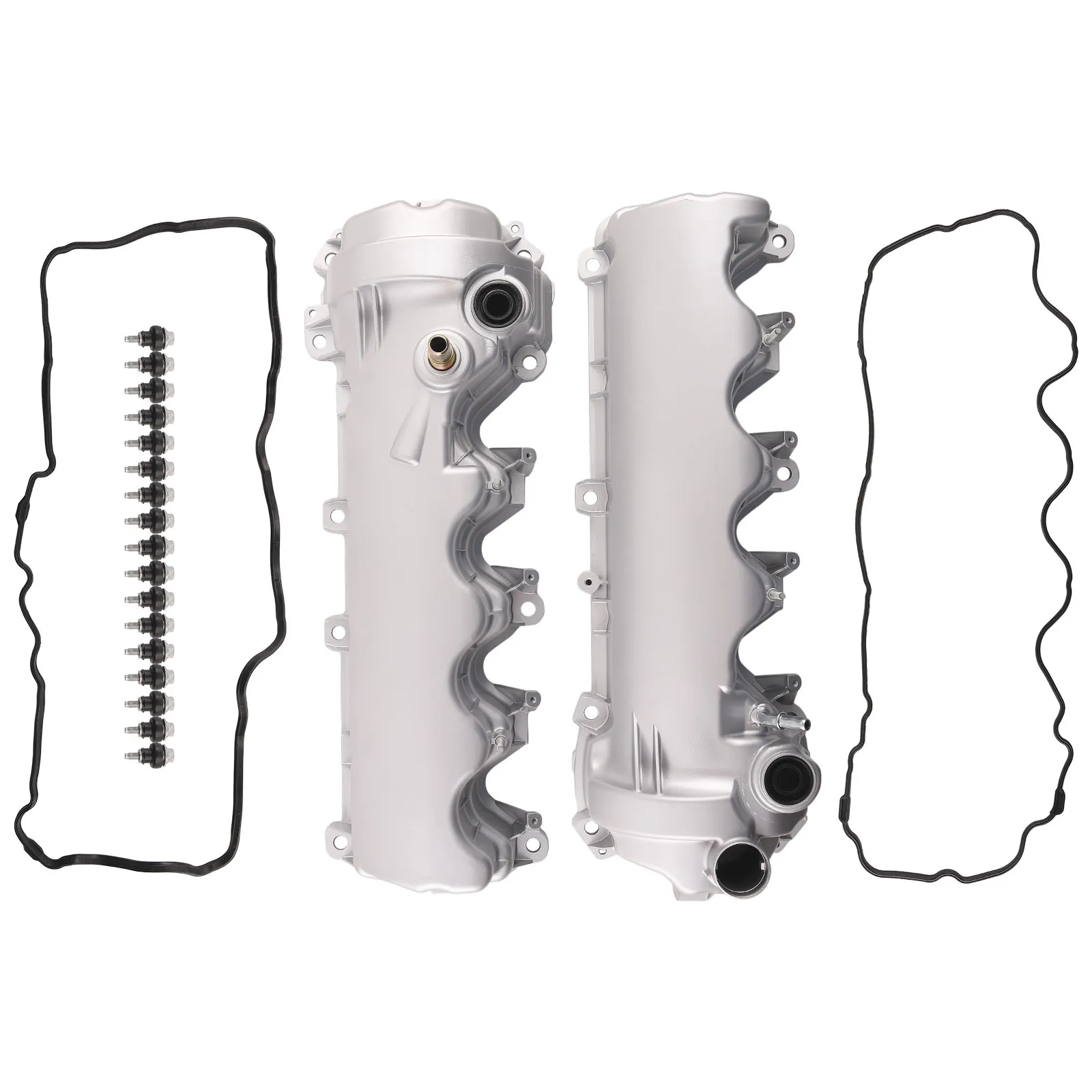 Left and Right Aluminum Engine Valve Cover & Gasket Kit for Ford F-250 Super Duty Truck V8 5.4L 2005-2010